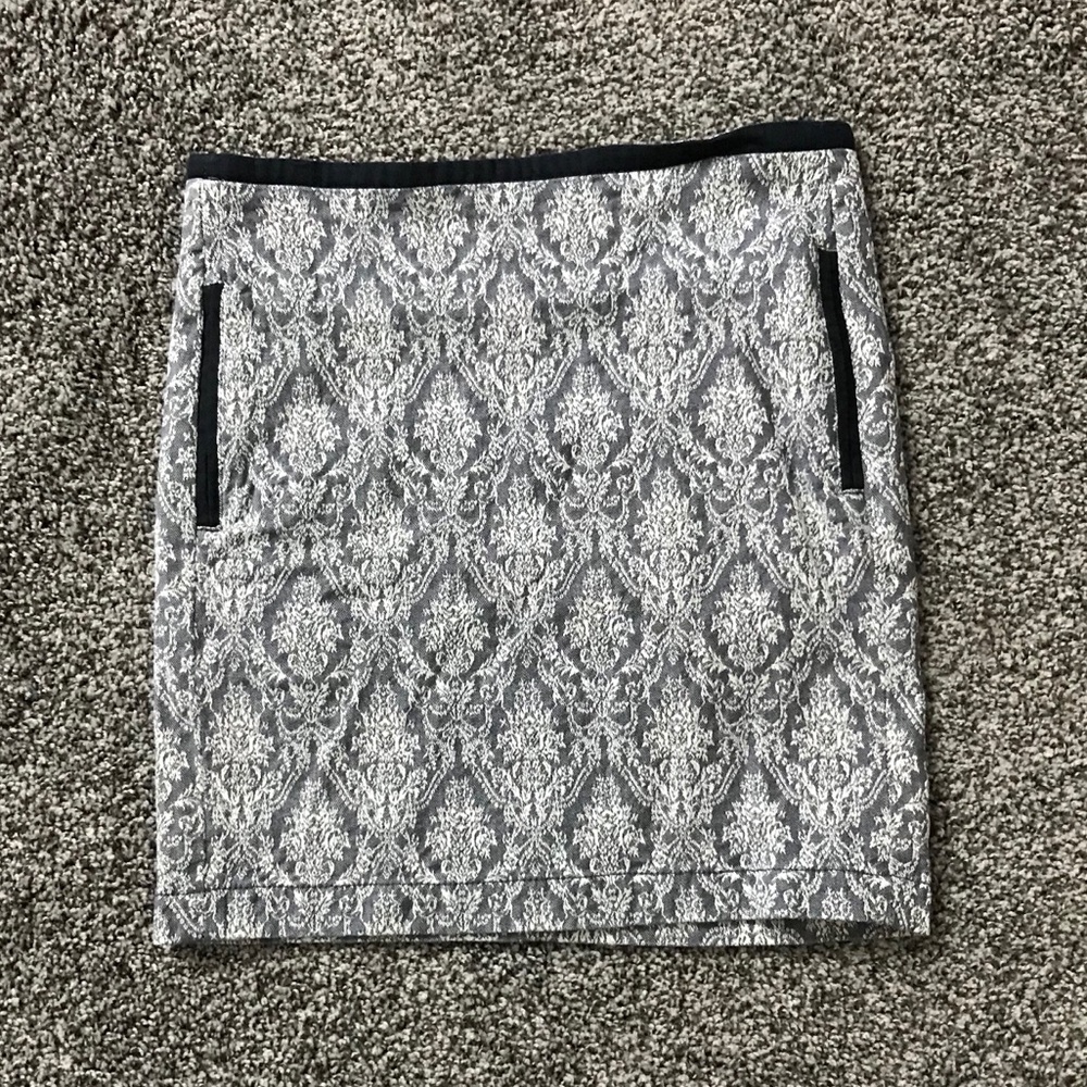 Navy Patterned Skirt